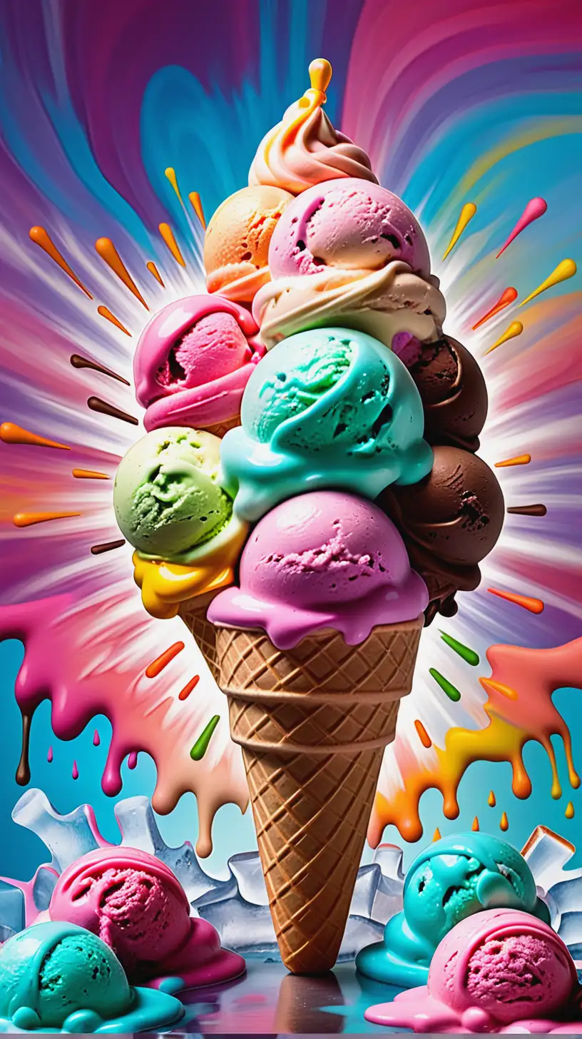 Vibrant Ice Cream Meditation Burst