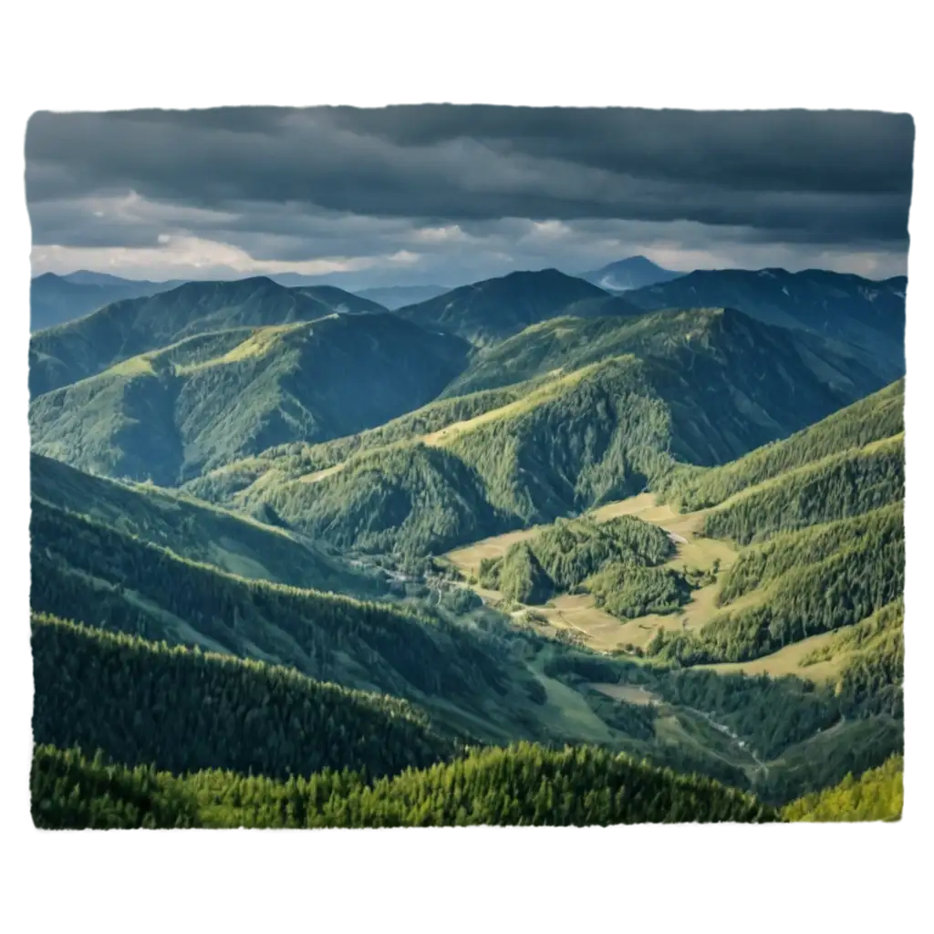 Realistic-PNG-Image-of-Carpathian-Mountains-Distant-Birds-Eye-View-with-Cool-Colors