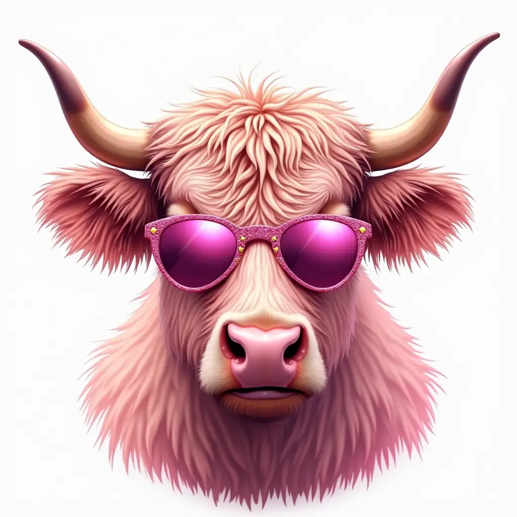 Highland-Cow-with-Pink-Sunglasses-and-Glitter-in-aAI-Art-Prompt-Expansion-Western-Aesthetic-Style