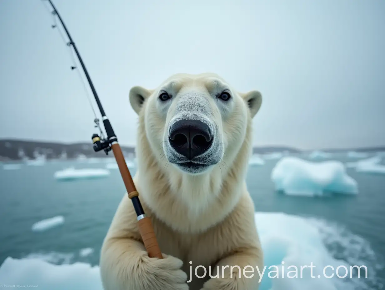 Polar-Bear-Holding-Fishing-Rod-inAI-Image-Prompt-Expansion-Selfie-Perspective