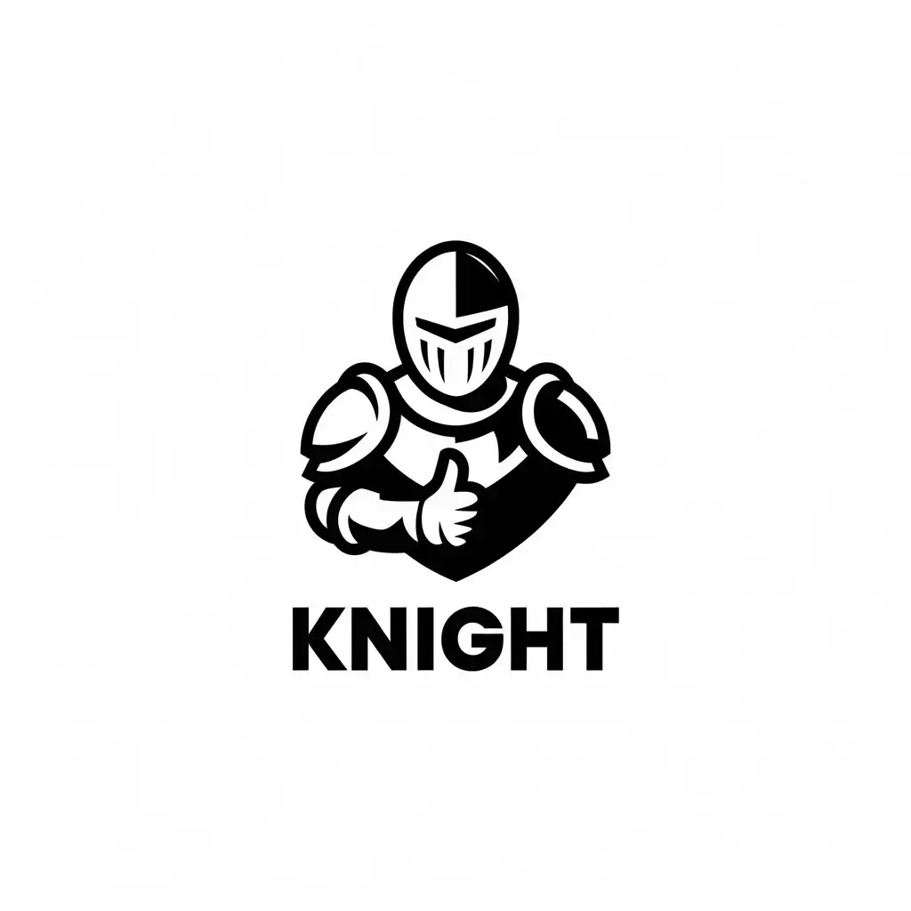 LOGO Design for Knight Minimalistic Vector with Knight Symbol and Thumbs Up