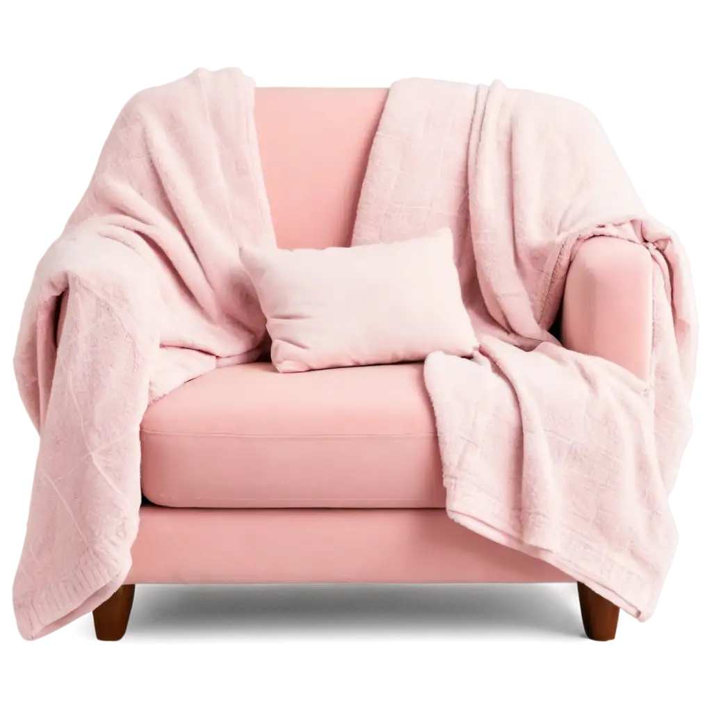 Soft-Pink-Plush-Armchair-with-Blanket-PNG-Image-for-Cozy-Home-Decor-and-Lifestyle-Designs