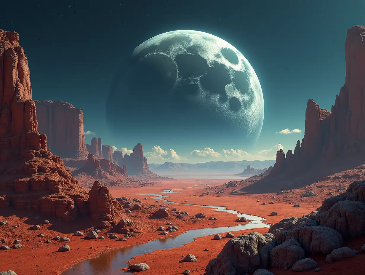 Create for me a photorealistic image on another planet