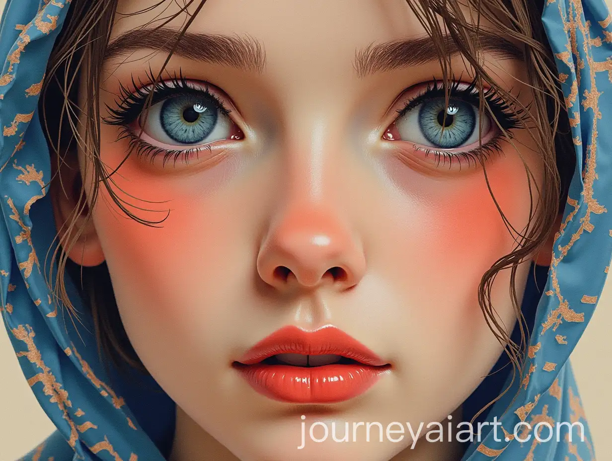 CloseUp-Portrait-with-Eye-Contact-Collage-Style-Generative-AI-Art-Poster