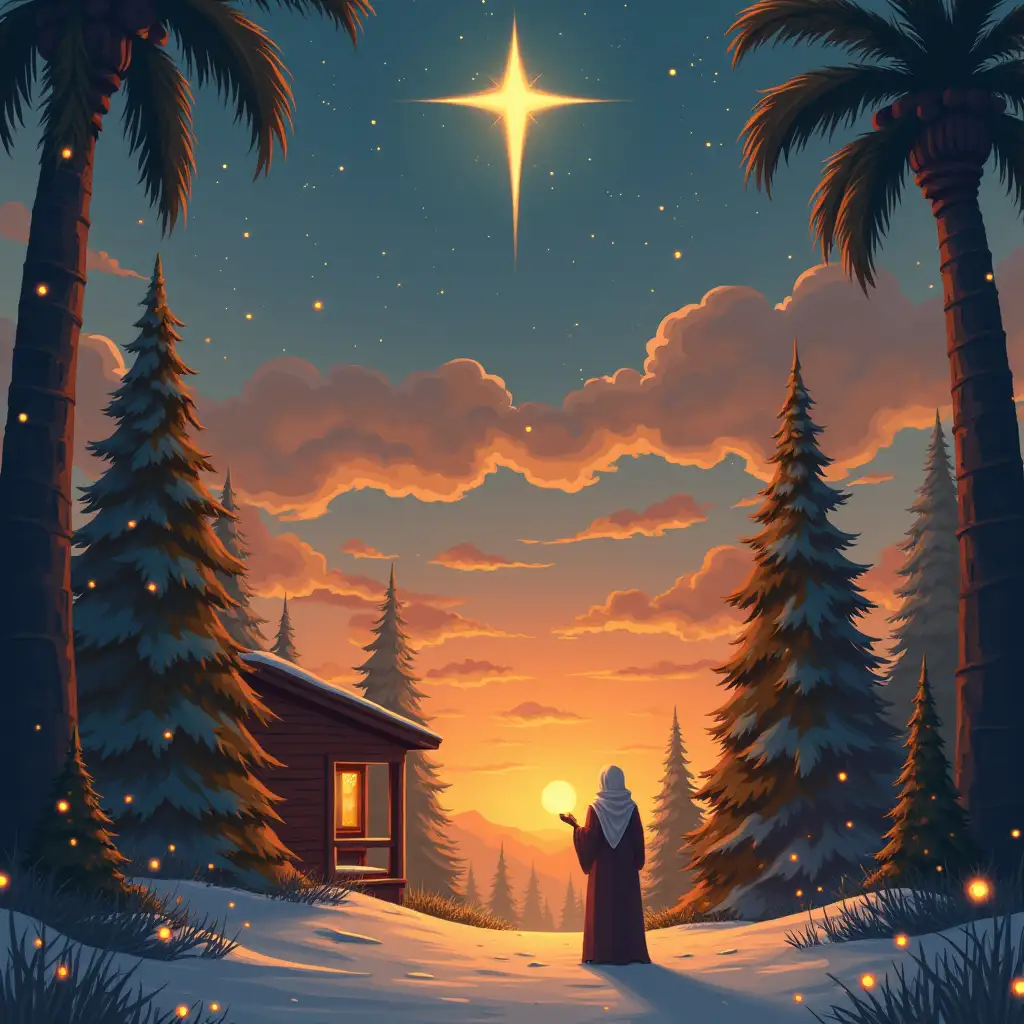 Christian Christmas Anime art style