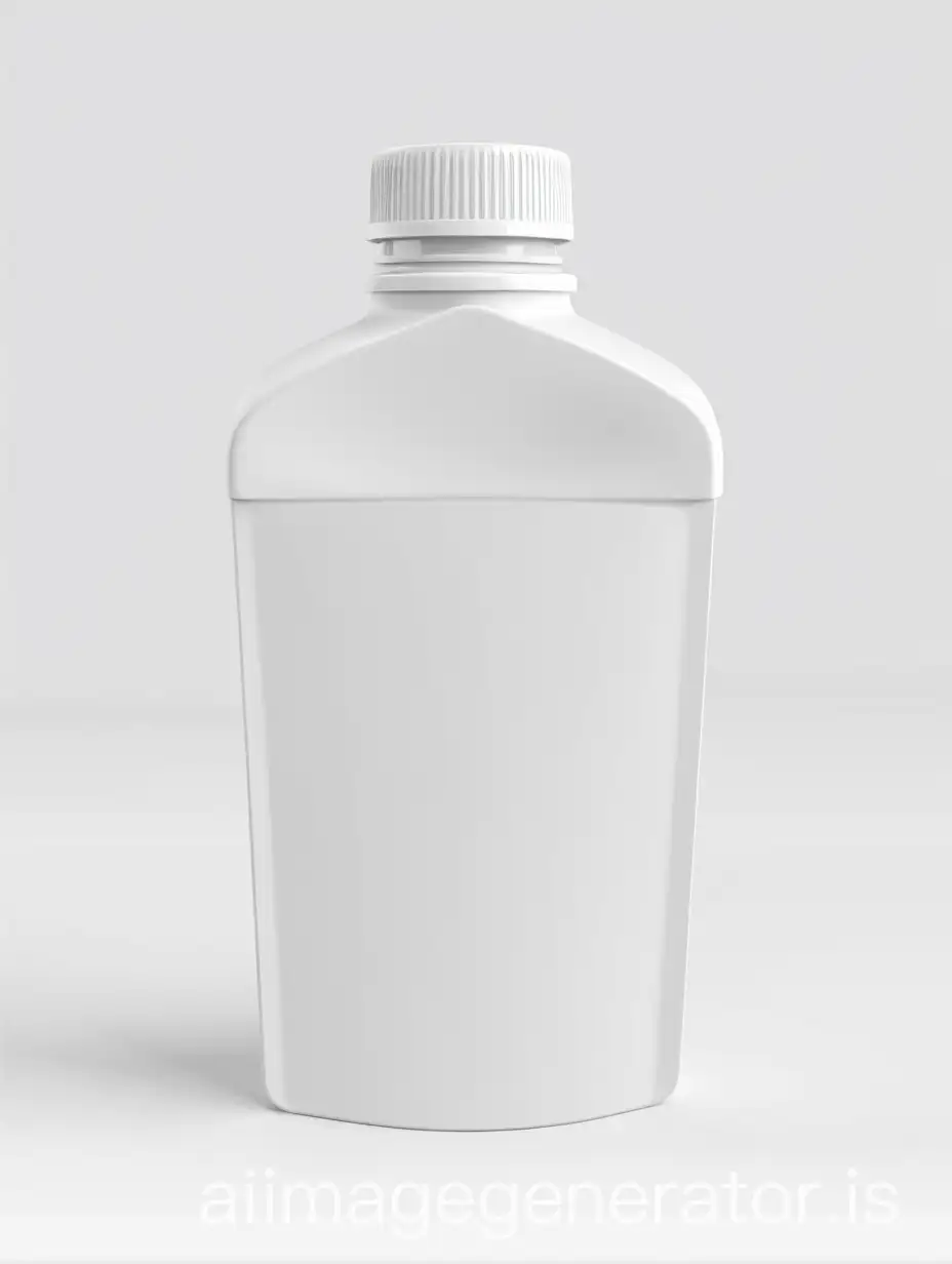 3D rendering, A white, pouch-style food container is centered in the image.  The container is smooth and appears to be made of a glossy plastic or similar material. A white, screw-on cap is situated at the top.  The container has a slightly tapered shape, wider at the top and narrower at the bottom. The background is a plain, light gray, creating a neutral and uncluttered backdrop. The lighting is even, casting soft, non-directional shadows, highlighting the form of the container. The perspective is a straightforward, head-on view, showcasing the container in its entirety. The composition is simple and clean, focusing solely on the container. The overall style is minimalist and professional, suitable for product photography or a packaging mockup. There are no visible labels or branding on the container, making it a blank template.