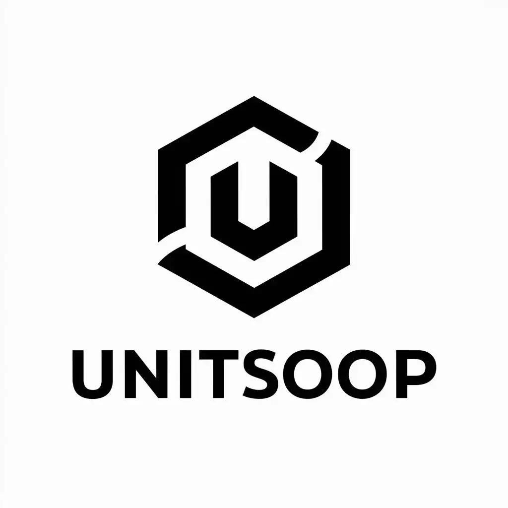 a vector logo design,with the text "UNITSOOP", main symbol:cryptocurrency,complex,be used in Finance industry,clear background