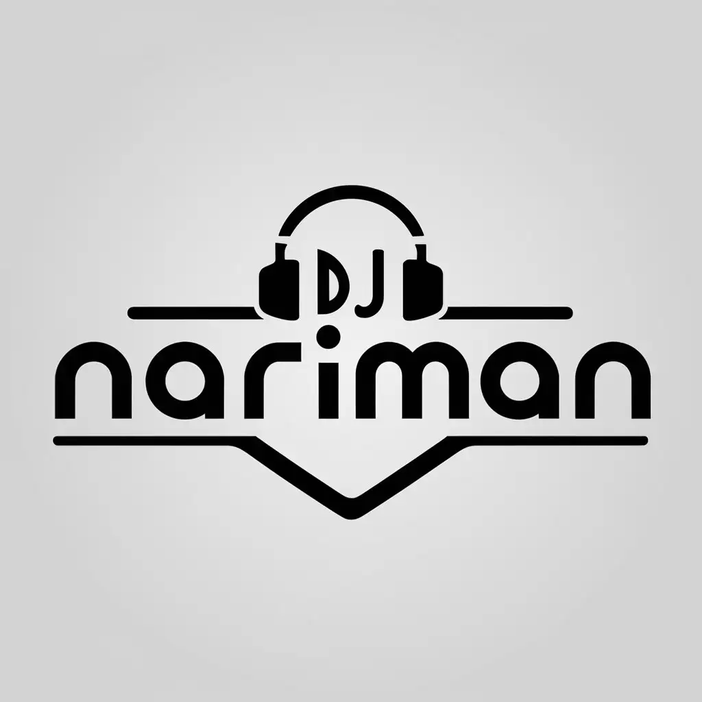 LOGO Design for DJ NARIMAN Vector Style with DJ Symbol and Modern Entertainment Theme