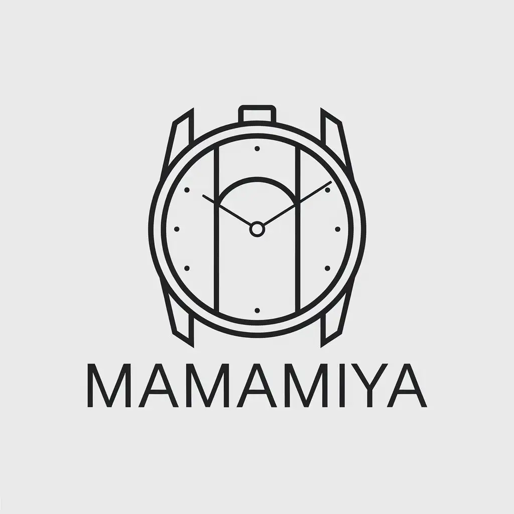 LOGO-Design-for-Mamamiya-Italian-Minimalism-with-Luxury-Watch-Inspiration