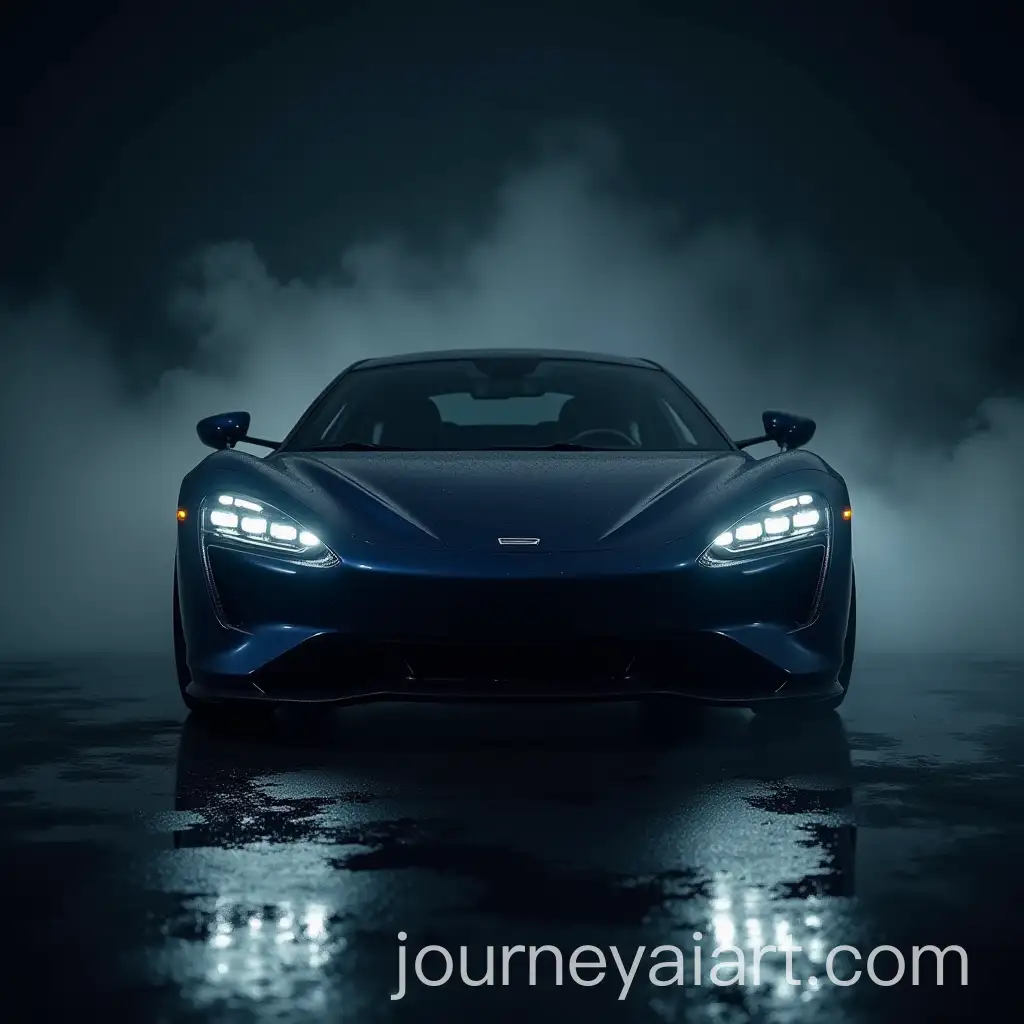 Futuristic-Sport-Car-with-Scary-Front-Design-in-a-Dark-Night