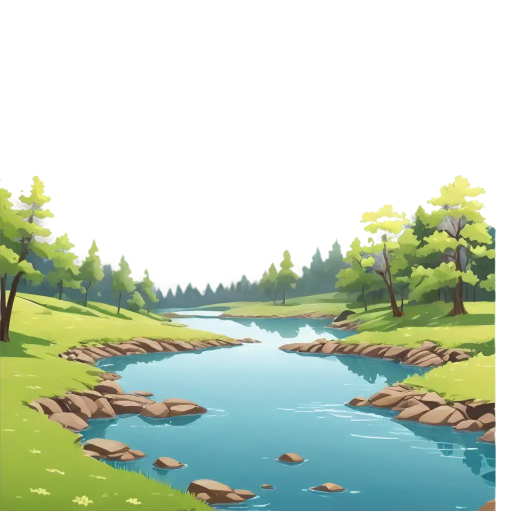 Cartoon-Landscape-with-Rivers-Enhancing-Online-Presence-with-a-HighQuality-PNG-Image