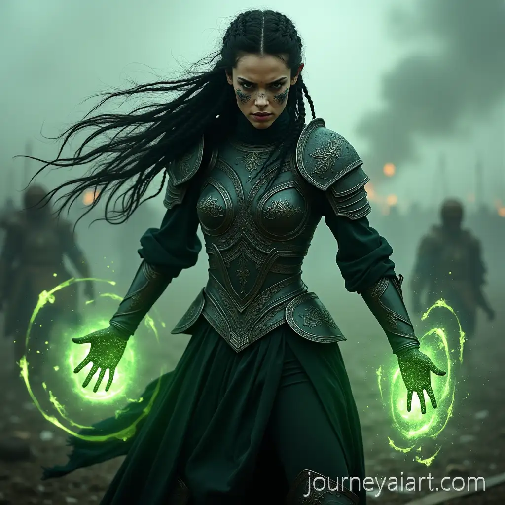 Furious-Elven-Mage-ChannelElven-mage-in-battleing-Wind-Magic-in-a-Chaotic-Battlefield