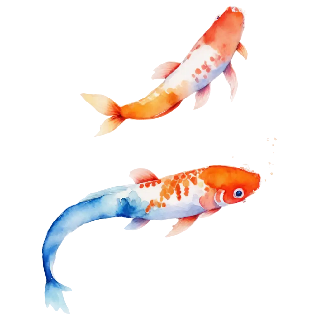 Whimsical-Watercolor-Fish-PNG-Vibrant-Koi-Fish-Artwork-for-Creative-Projects