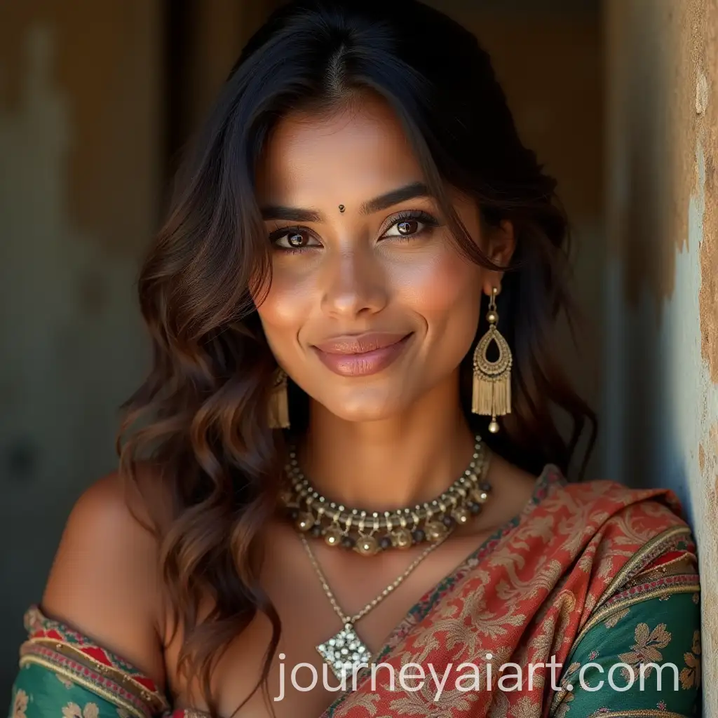 Portrait-of-an-Indian-Female-in-Traditional-Attire