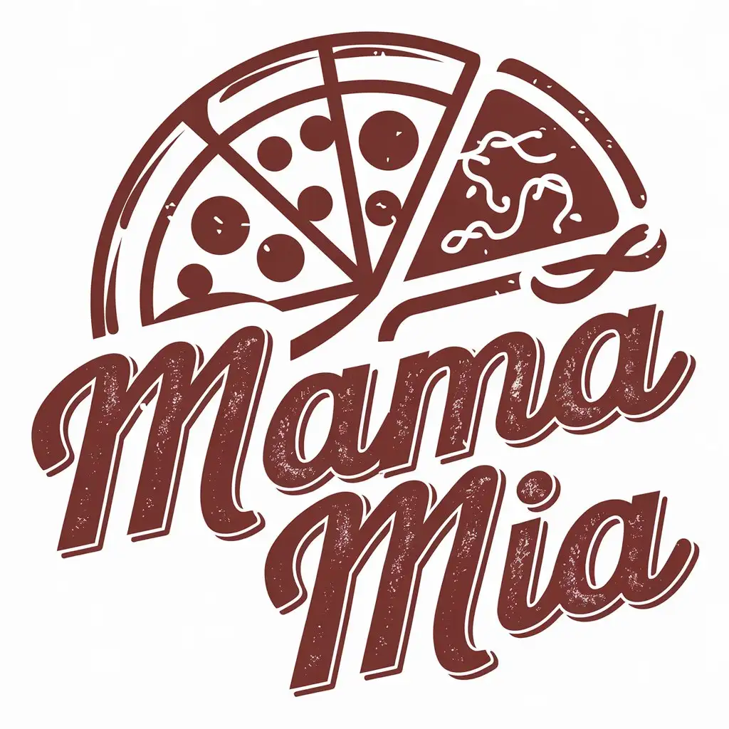 LOGO Design for Mama Mia Vector Pizza Pasta Symbol for Restaurant Industry