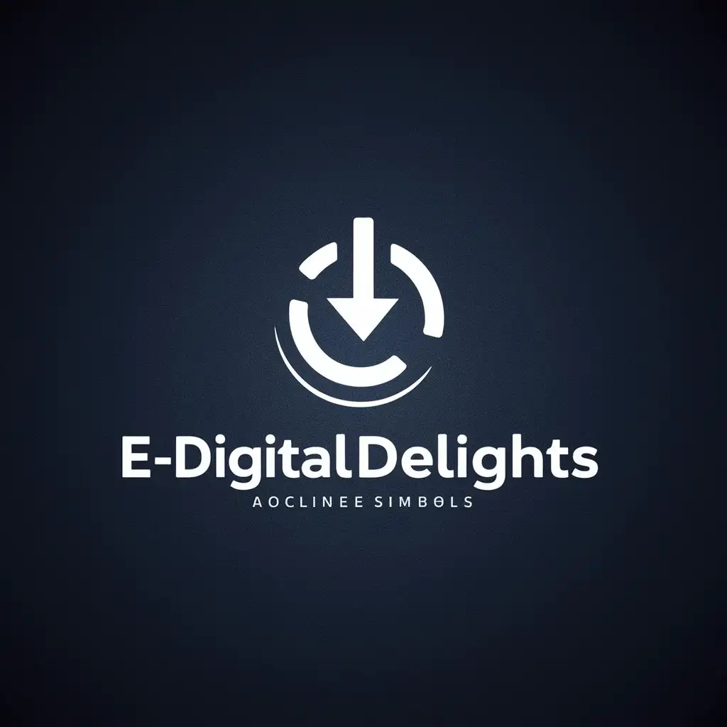 LOGO-Design-For-EDigitalDelights-Speed-and-Simplicity-with-Downward-Arrow-Loading-Symbol