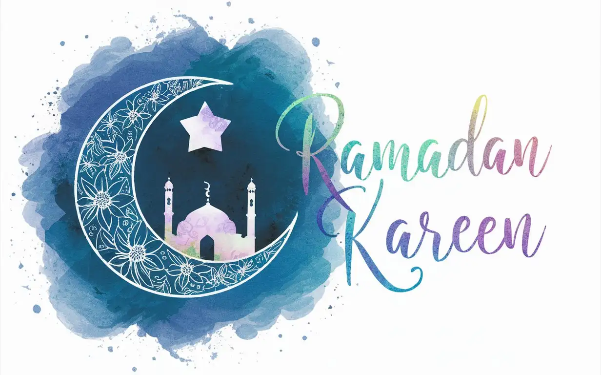 Crescent-Moon-with-Floral-Patterns-and-Mosque-Silhouette-for-Ramadan-Kareem