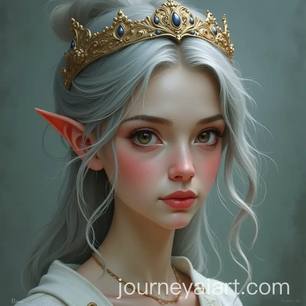 Young-Woman-with-Silvery-Gray-Hair-and-Faerish-Crown
