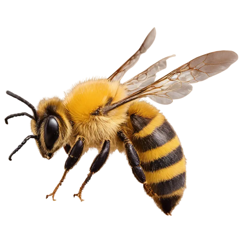 Realistic-Bee-PNG-Captivating-Image-of-a-Single-Bee-in-High-Definition