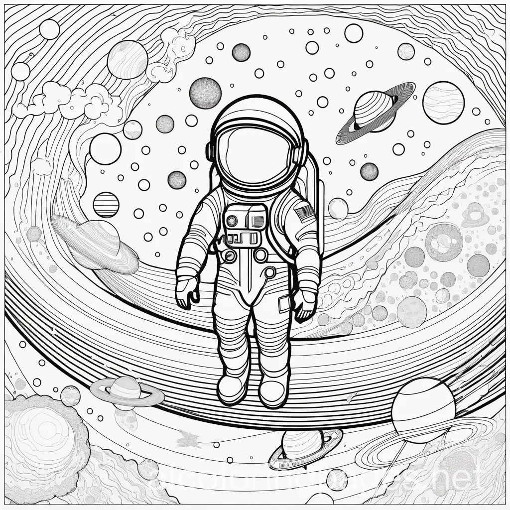 Astronaut-Floating-in-a-Starry-Universe-Coloring-Page