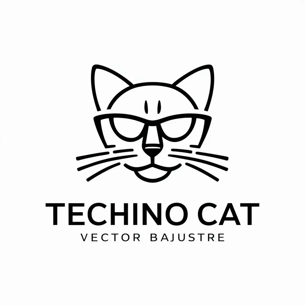 a vector logo design,with the text "Techno Cat", main symbol:Cat,Minimalistic,be used in Technology industry,clear background