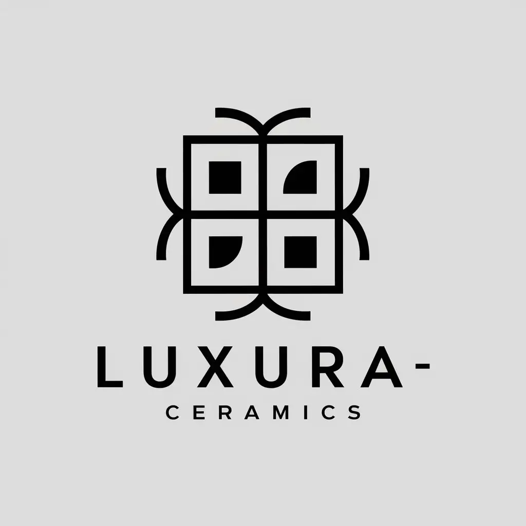 LOGO Design for Luxuraceramics Elegant Tile Symbol for the Construction Industry