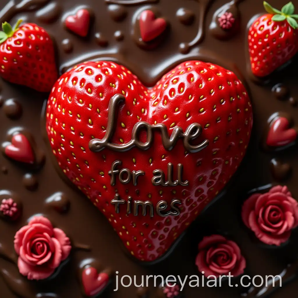 HeartShaped-Strawberries-on-Chocolate-with-Roses-and-Love-for-All-Times-Inscription