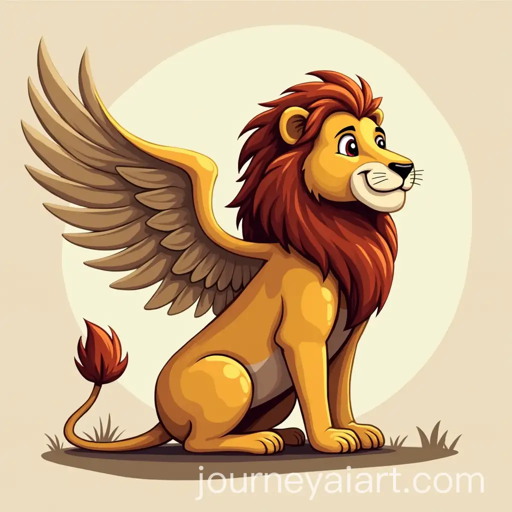 Winged-Lion-Sitting-Majestically