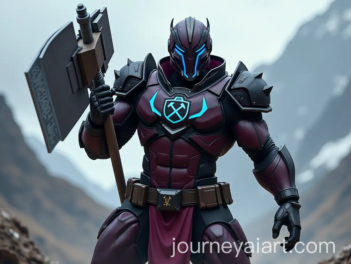 Futuristic-West-Ham-United-Football-Club-Character-in-Maroon-Armor-with-Sky-Blue-Accents