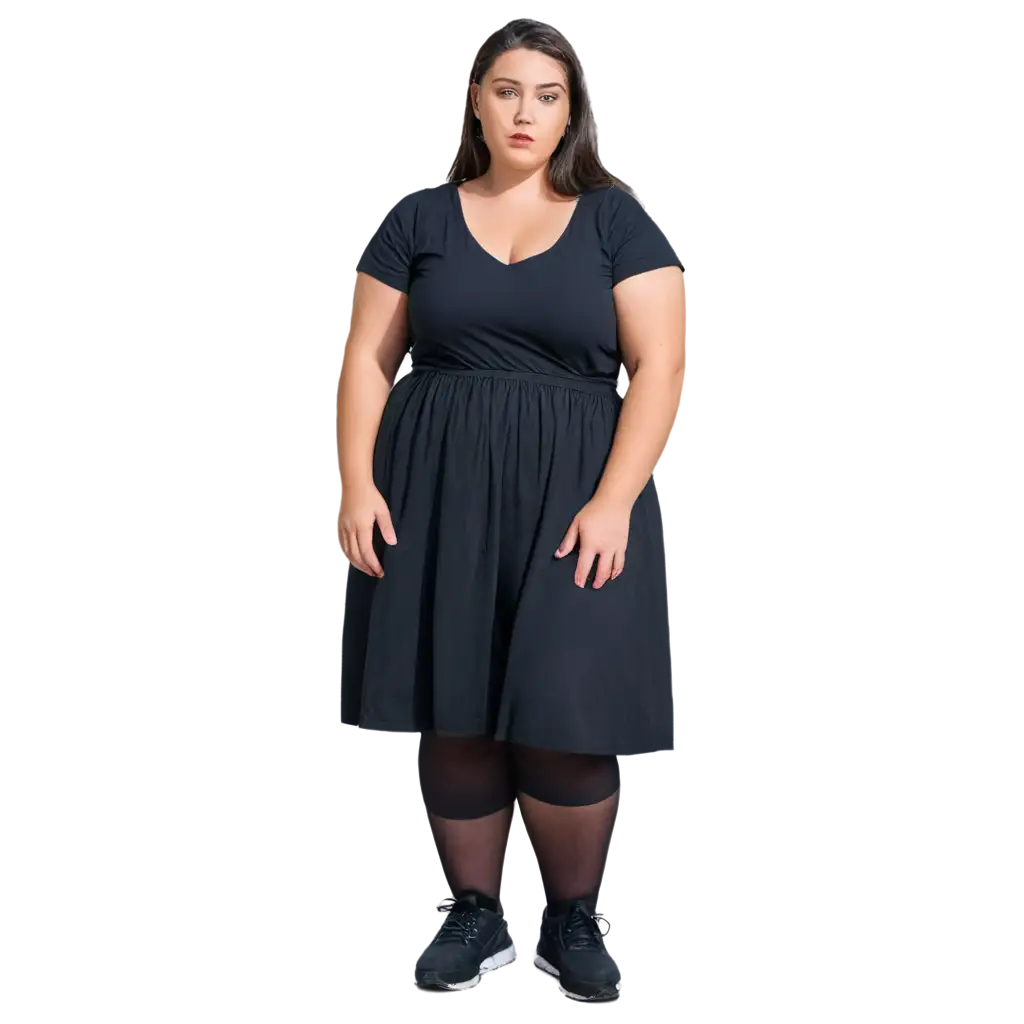 PNG-Image-Sad-Woman-in-Plus-Size-Clothes-Depicting-Dissatisfaction-in-a-Park