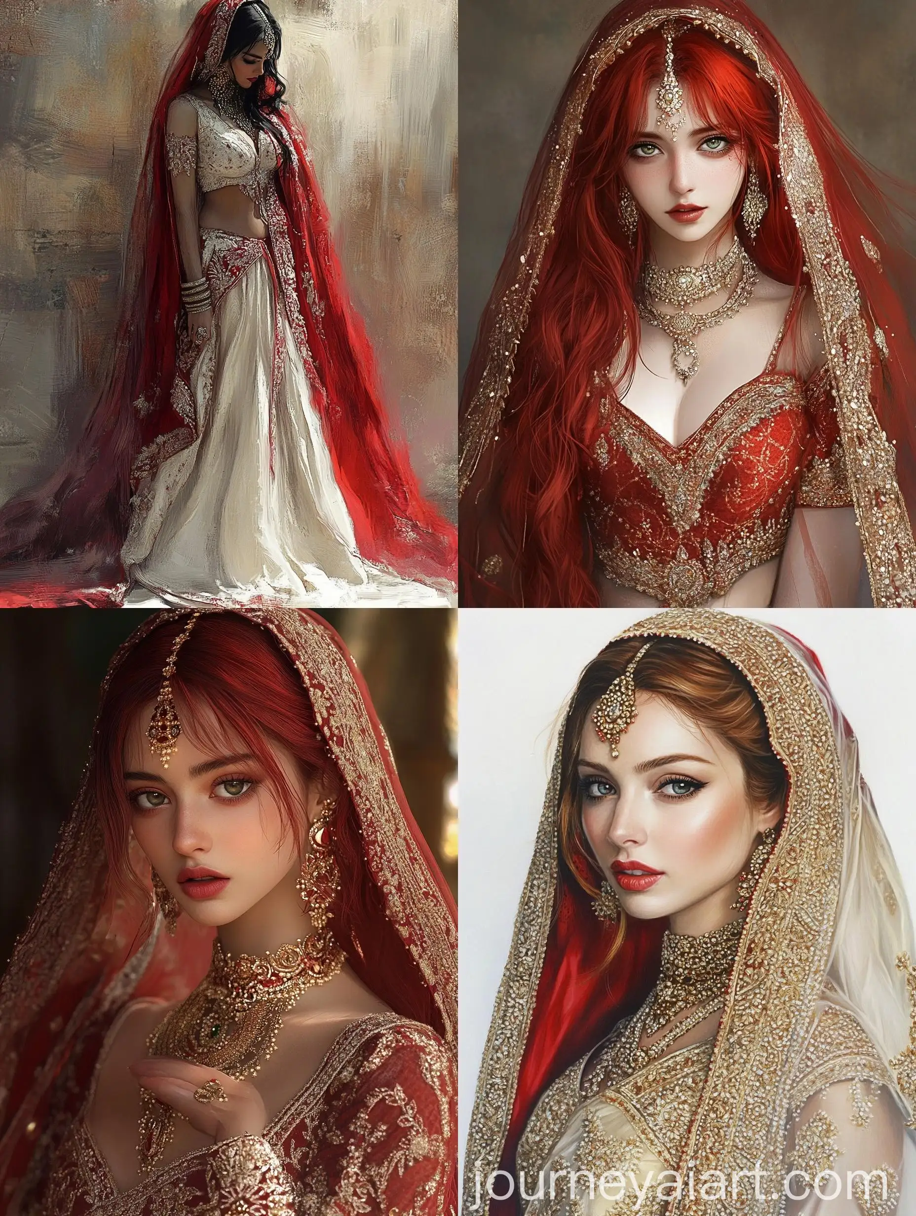 Rias-Gremory-in-Indian-Wedding-Dress-Artwork