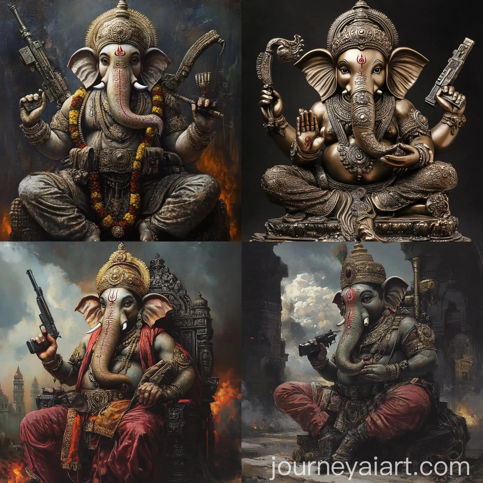 Lord-Ganpati-Bappa-as-a-Soldier