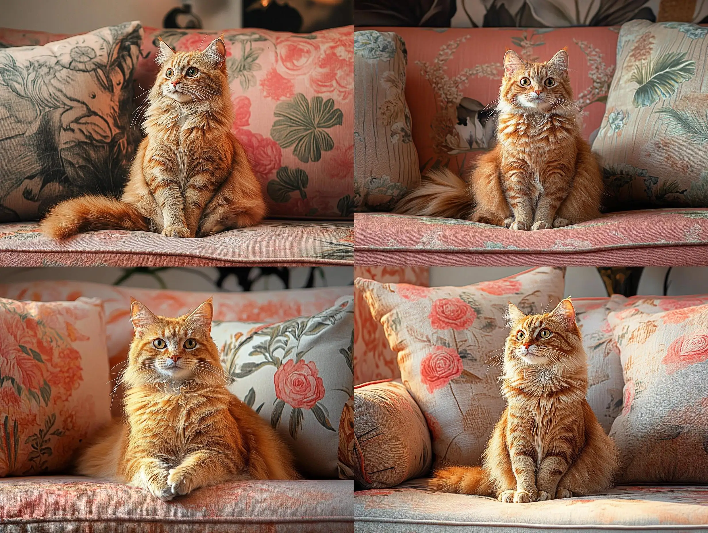 Fluffy-Redhead-Maine-Coon-Cat-Sitting-on-Couch