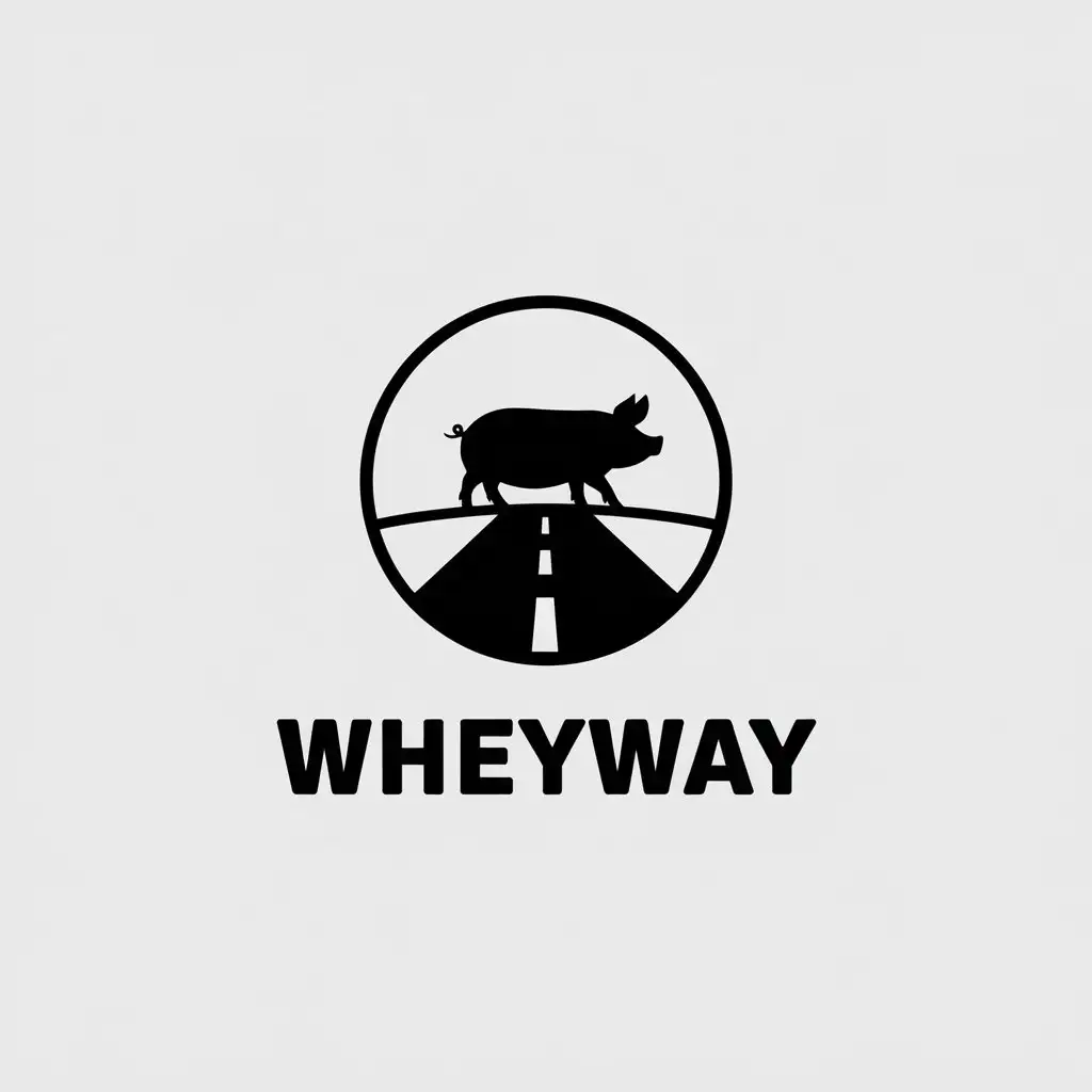 LOGO Design for WheyWay Pig Road and Farm Theme with Minimalistic Circle for Animals Pets Industry