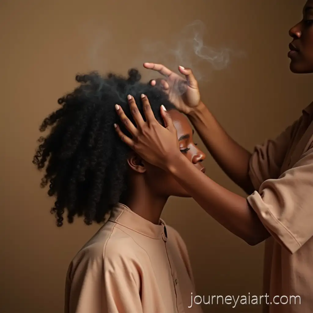 AfricanHair-care-serenity-Hair-Stylist-Gently-Caring-for-Natural-Hair-with-Deep-Conditioning-and-Detangling