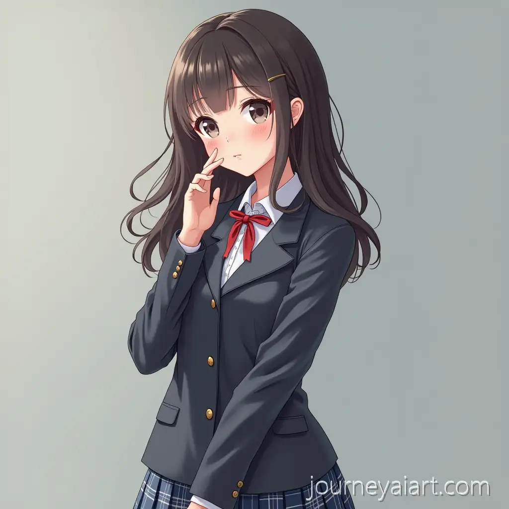 Korean-Girl-in-School-Uniform-on-First-Day-of-School