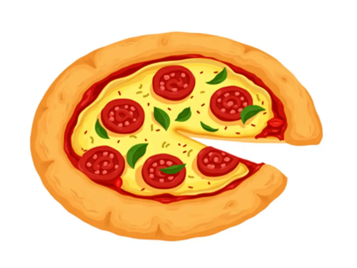 Pizza isolated on transparent background