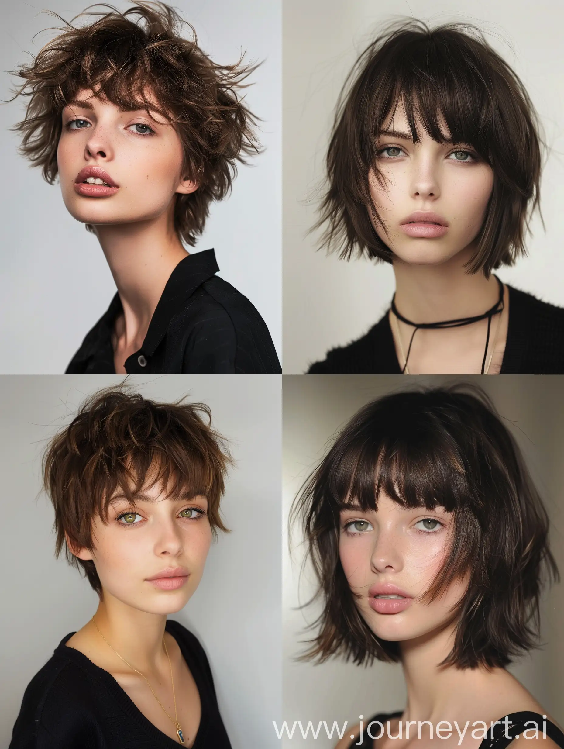 Trendy-Layered-Short-Haircuts-with-Bangs-Straight-2024