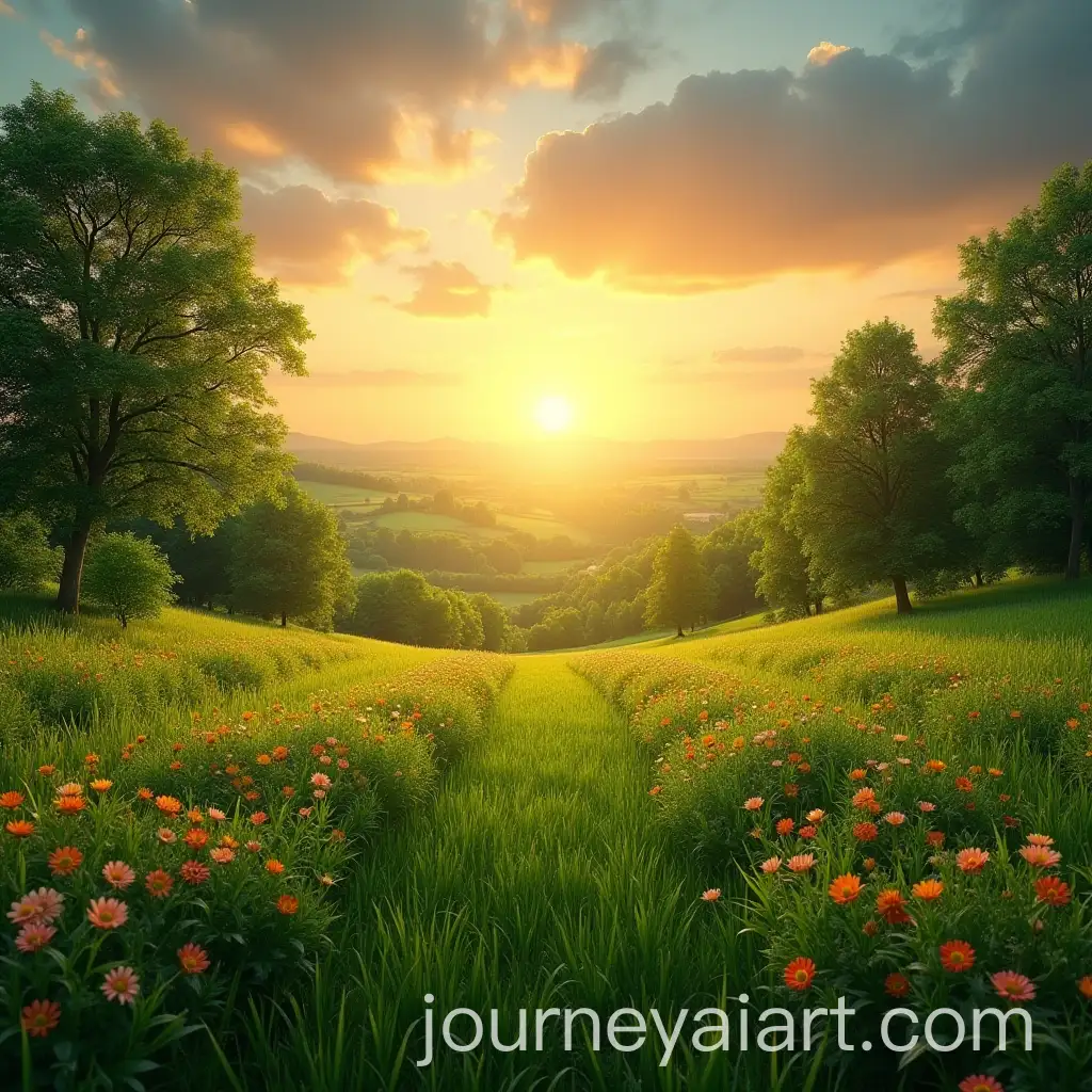 Golden-Sunrise-Over-Lush-Green-Meadows