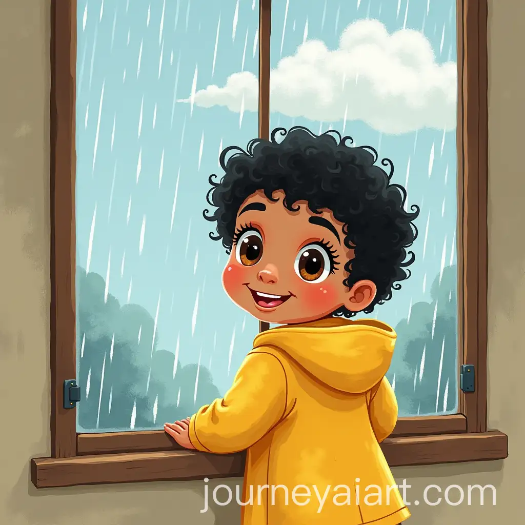 Childrens-Book-Cover-Featuring-a-Curious-Child-in-Yellow-Raincoat-Watching-Rain