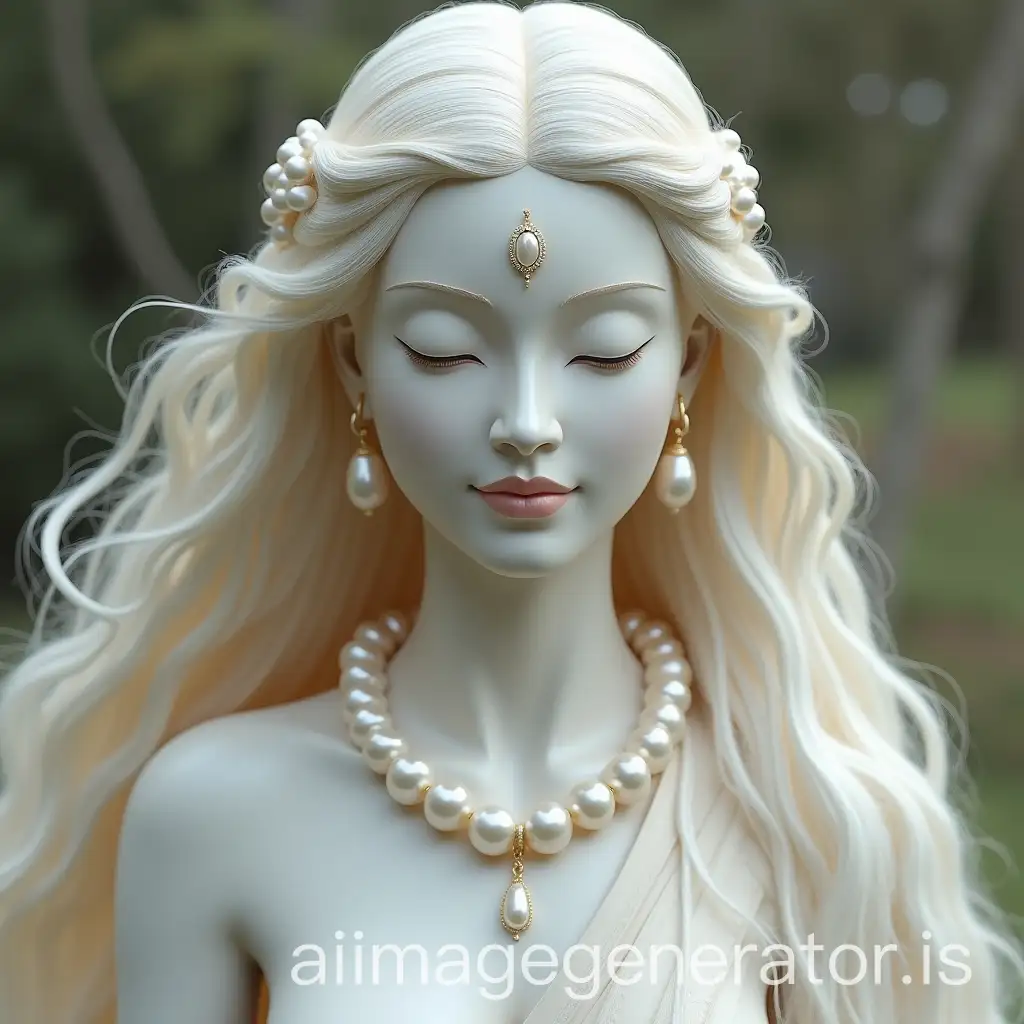 White-Tara-Goddess-with-Pearl-Necklace-and-Flowing-Hair