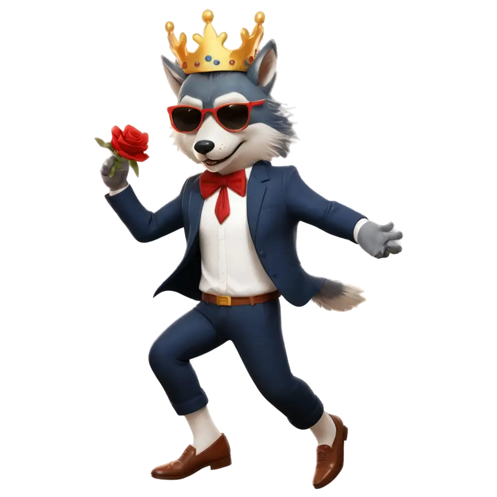 Vibrant-PNG-of-a-Dancing-Wolf-with-a-Rose-Crown-and-Sunglasses