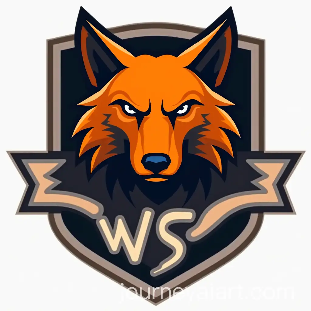Minimalistic-Orange-Wolf-Team-Logo-with-W-and-S-Letters