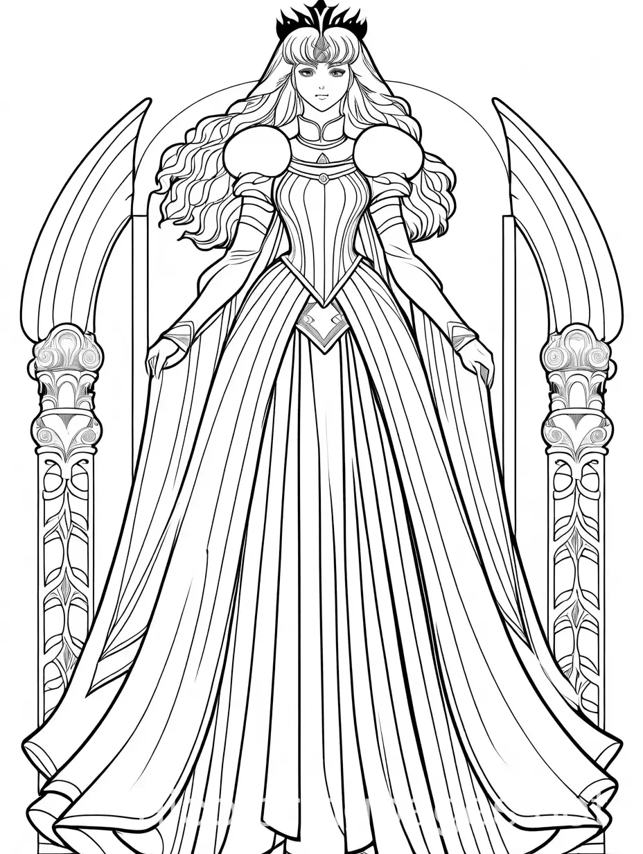 Griffith-from-Berserk-Dressed-as-a-Princess-Kids-Coloring-Page