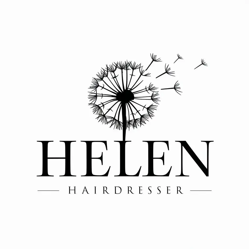 LOGO-Design-for-HELEN-Dandelion-Symbol-in-Moderate-Style-for-Hairdresser-Industry