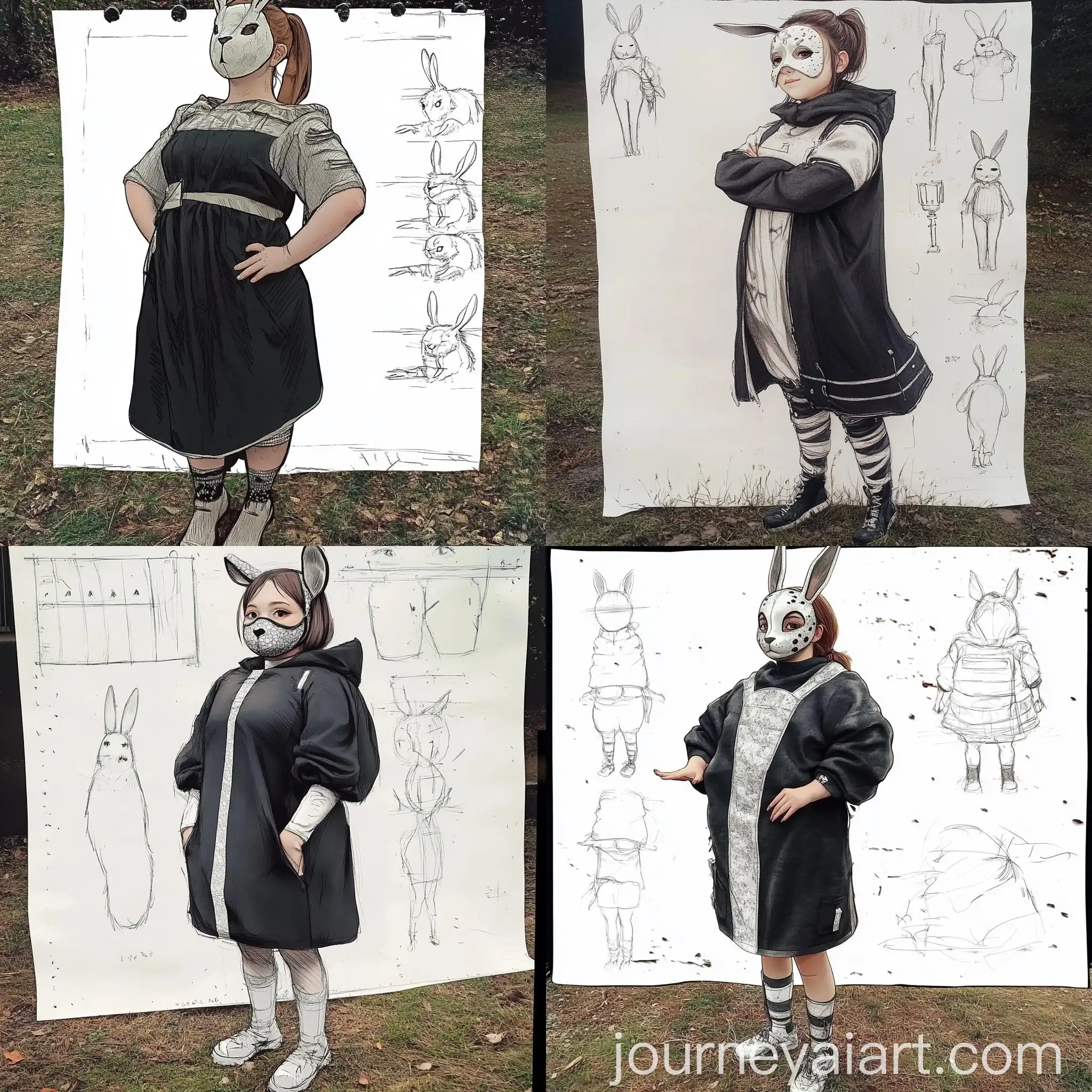 Plump-Young-Girl-in-Hare-Mask-Costume