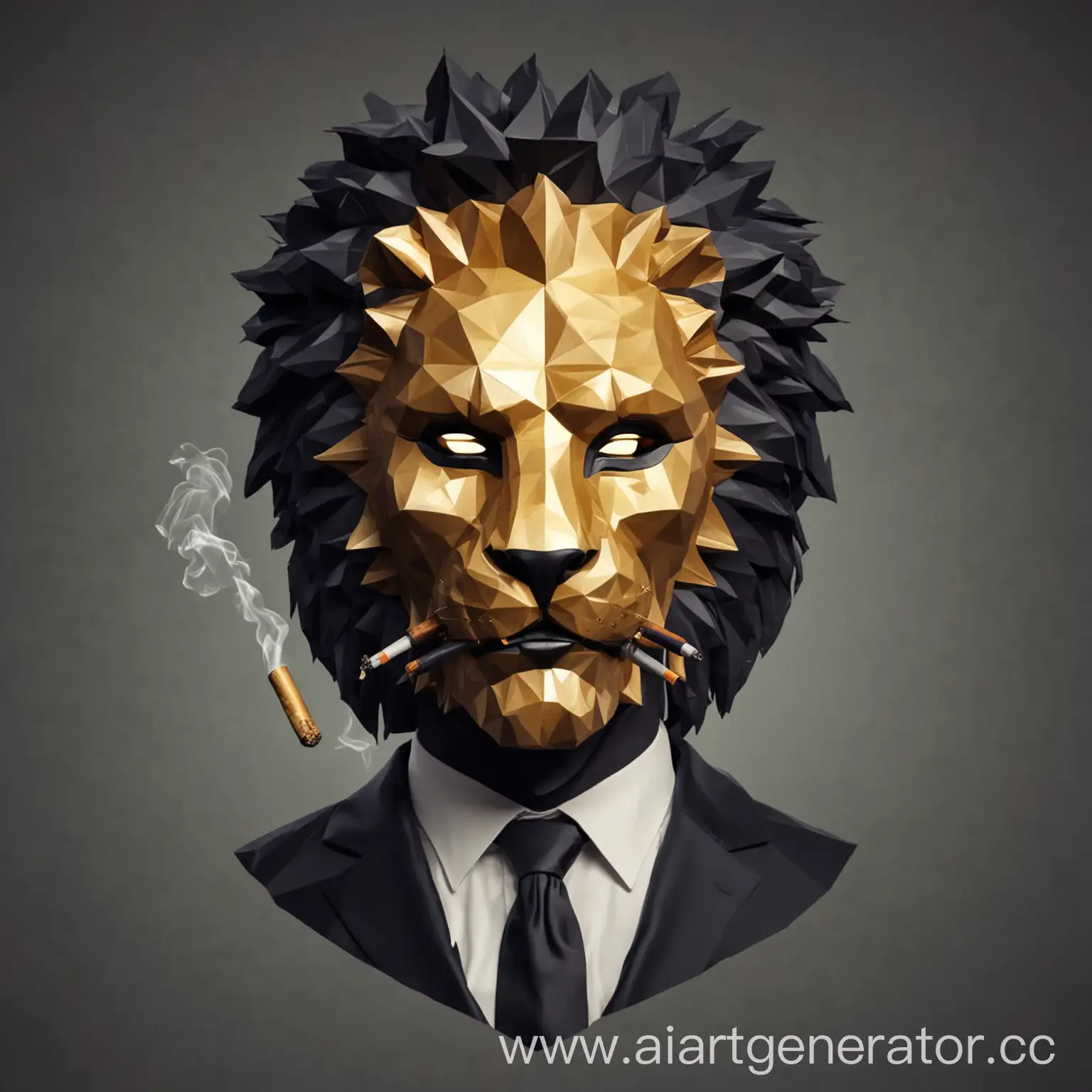 Polygonal-Gold-Lion-Masked-Man-Abstract-Geometric-Costume