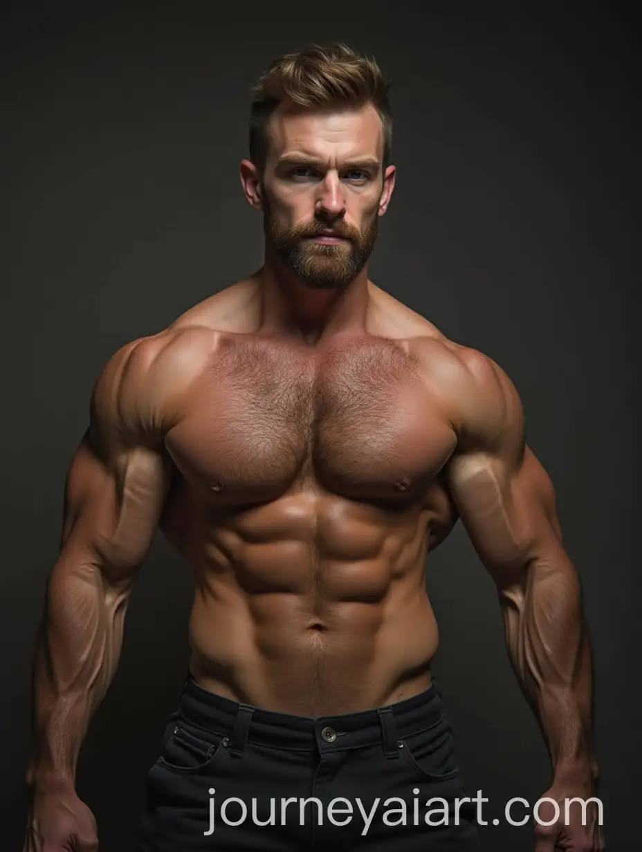 Muscular-and-Hairy-Man-Portrait-in-Dynamic-Pose