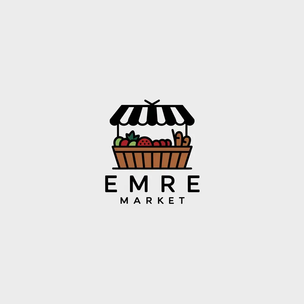 LOGO Design for Emre Market Minimalistic Food Market Theme with Clear Background