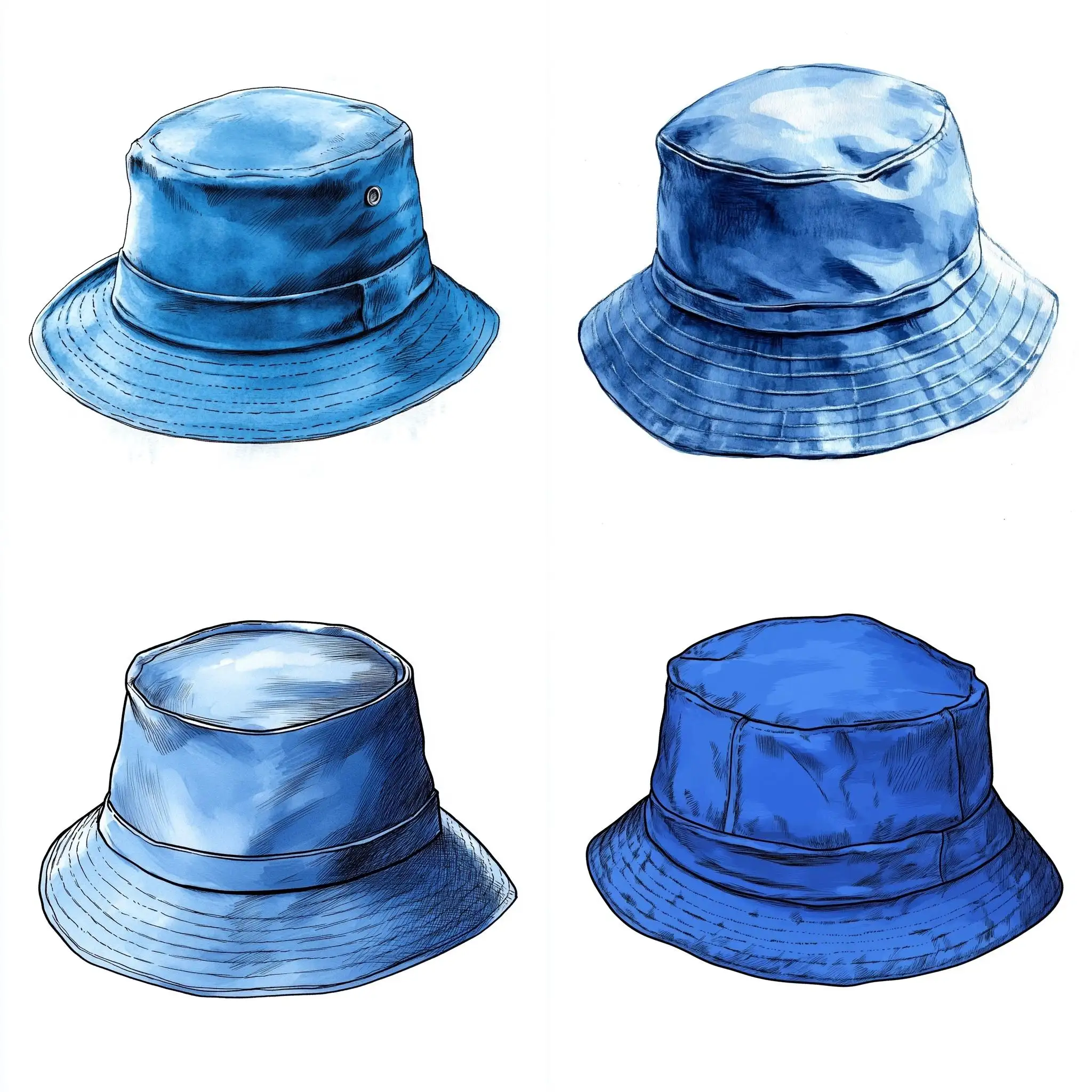 Blue-Bucket-Hat-PNG-Illustration-with-Gradient-Background